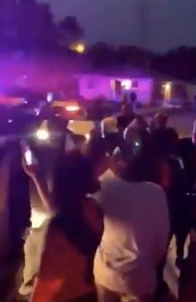 On Sunday night. protesters erupt on the streets of Kenosha Wisconsin, chanting ‘no justice, no peace’. Picture: Twitter.