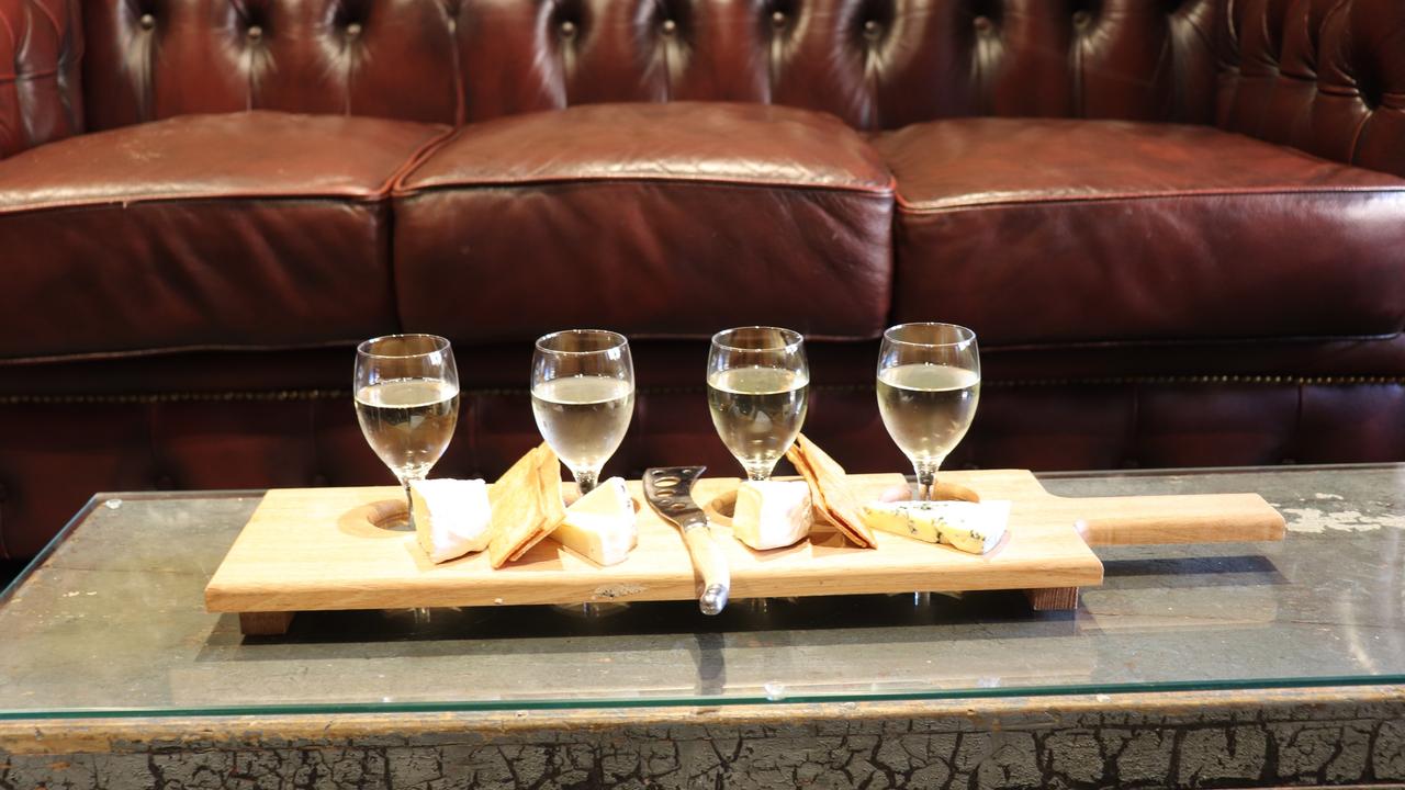 THE IMBIBERS wine and cheese flight.