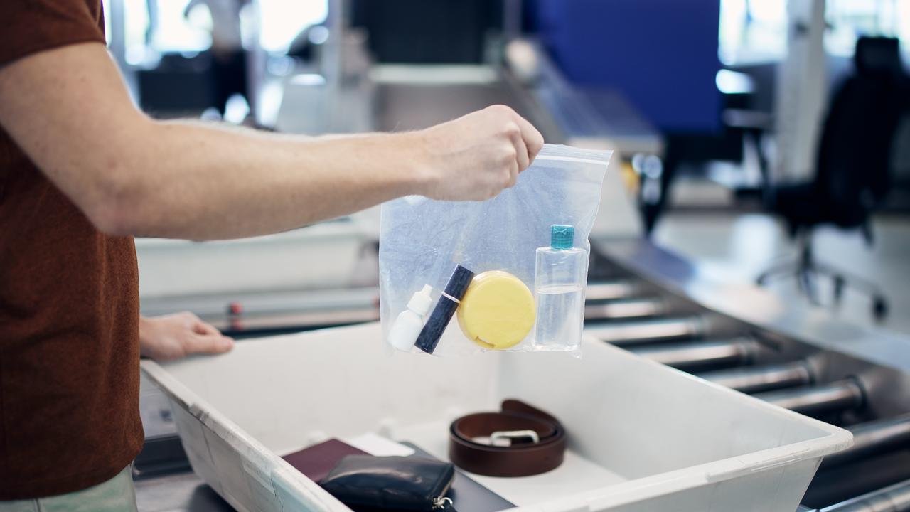 Though it’s 16 years after the 2006 plot, you still can’t take any containers larger than 100ml or 100g that contain liquids, aerosols or gels past airport security. Picture: iStock