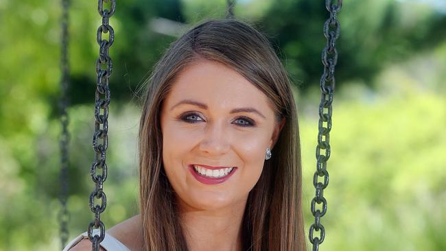 Labor's Meaghan Scanlon at a press conference at Gaven today.Photo by Richard Gosling