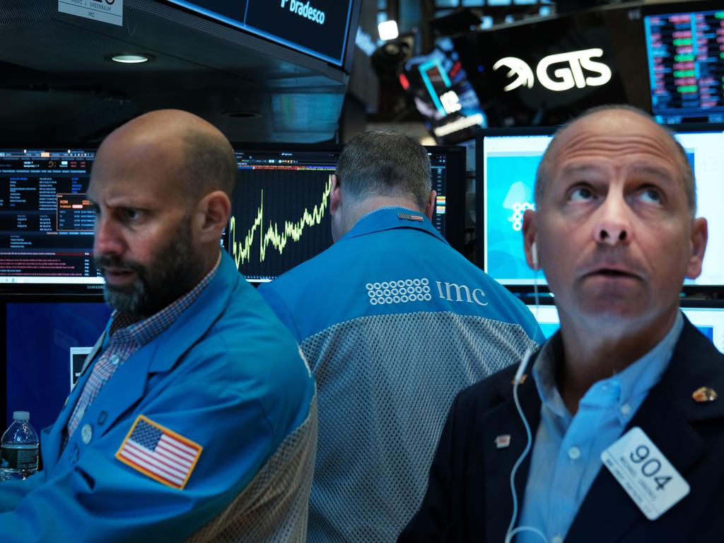 Traders watch the market plummet on the floor of the New York Stock Exchange (NYSE). Picture: Getty