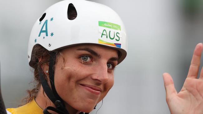 Australia's Jessica Fox during her qualifying for Canoe Slalom K1. )