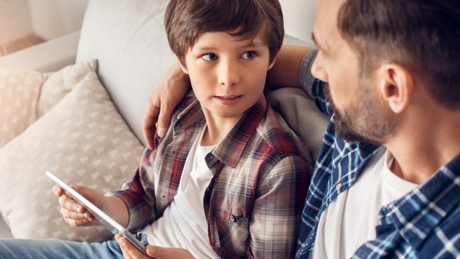 The dad was worried about the way his sister was behaving in front of his son. Photo: iStock