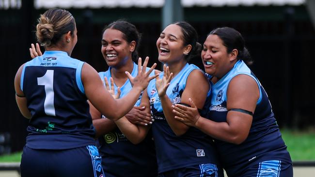 The Darwin Buffaloes now sit in fourth on the ladder after a big victory of Wanderers in Round 14 of the WPL 2024-25. Picture: Celina Whan / AFLNT Media