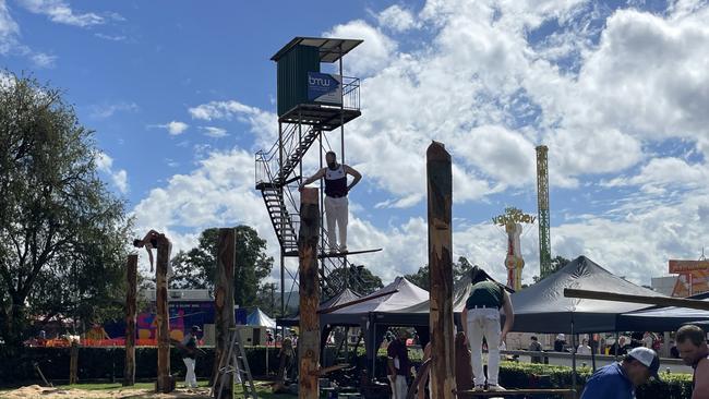 Woodchopping on day two of the Gympie show 2025.
