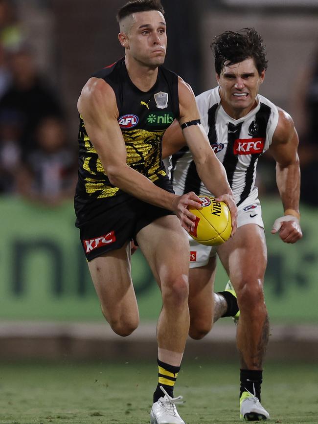 Jayden Short in action for Richmond. Picture: Michael Klein