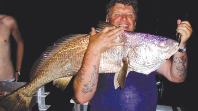 Bob Cervanka with the 95cm jewfish he hauled in at Bynoe Harbour.