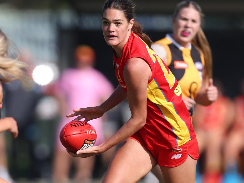 Georja Davies of the Gold Coast Suns U18 women's academy in action during the 2024 Coates Talent League. Picture: Rob Lawson/AFL Photos