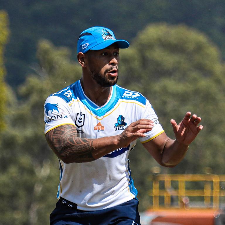 Jamayne Isaako training with his new club the Titans.