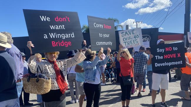 Residents protesting the now-scrapped Hove level crossing project. Picture: Dixie Sulda