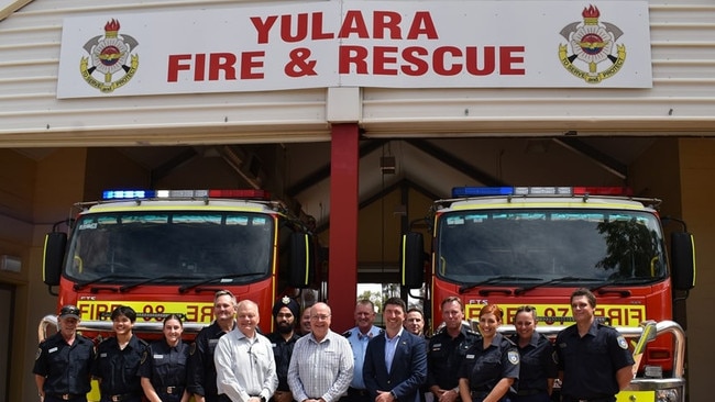 Yulara Fire Station crew with Braitling MLA Josh Burgoyne. Picture: Supplied.