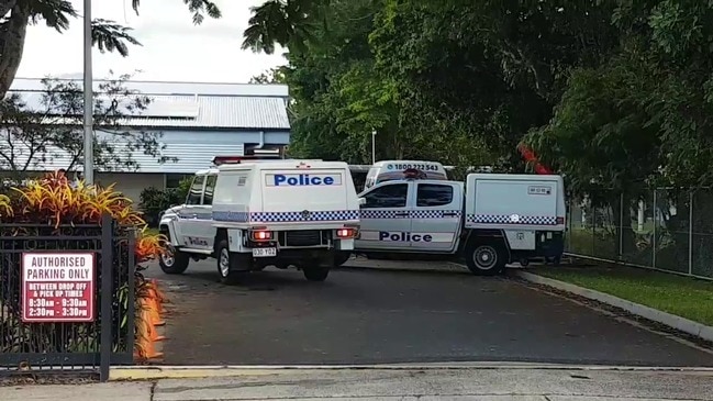 Police attend an incident at HambledonStateSchool