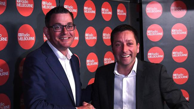 Victorian Premier Daniel Andrews, left, and Opposition Leader Matthew Guy in 2018. Picture: AAP