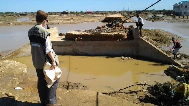 Yolanda assessing damage from Tropical Cyclone Haruna in Madagascar in 2013