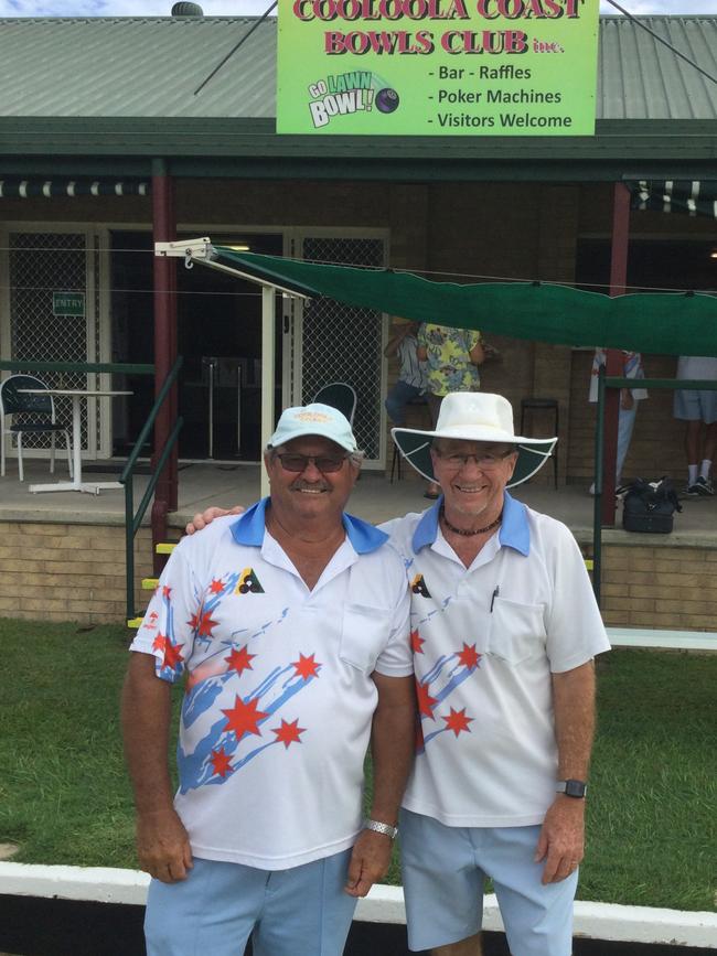 Cooloola Coast Bowls: 2021 Men's Pairs Champions Dave Livick and Gary Holyoak .