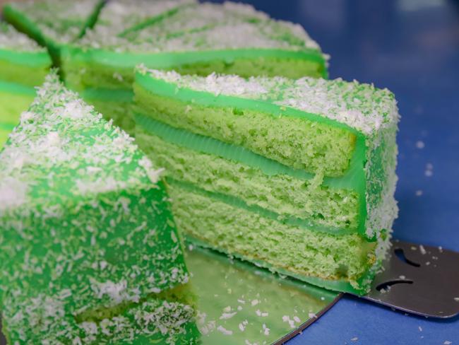 Island Dreams Cafe’s pandan cake. Picture: Jenifer Jagielski