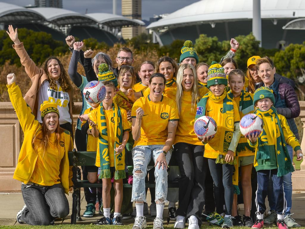 The Matildas gearing up for the game against China in Adelaide. Picture: RoyVPhotography