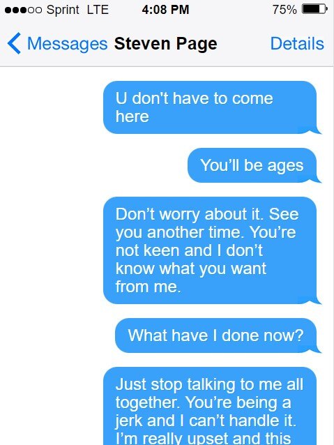 The woman kept messaging all day. Picture: Mockup