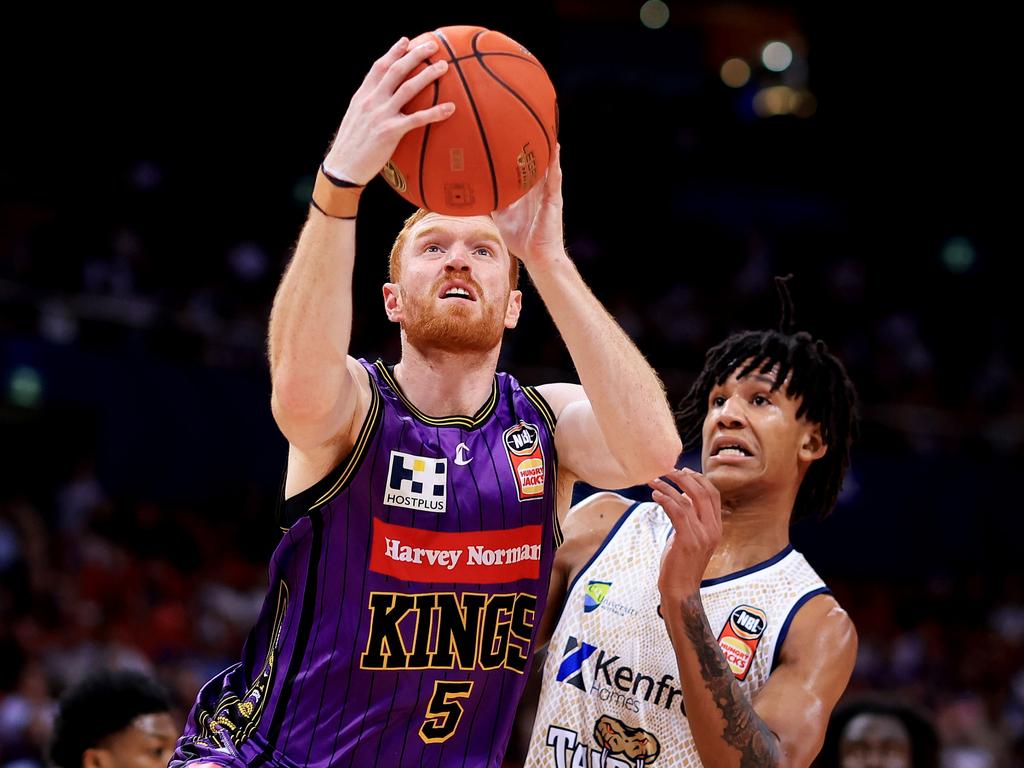 Angus Glover endured a tough NBL24 campaign in Sydney. Picture: Getty Images