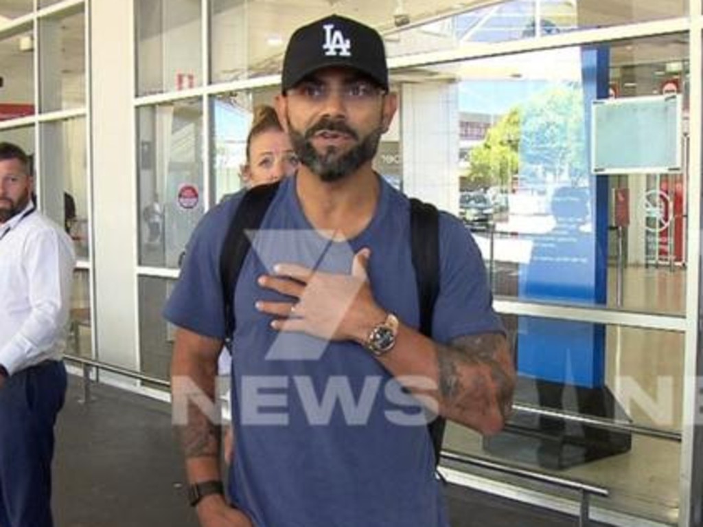 Virat Kohli at Melbourne Airport. Picture: 7 NEWS Melbourne