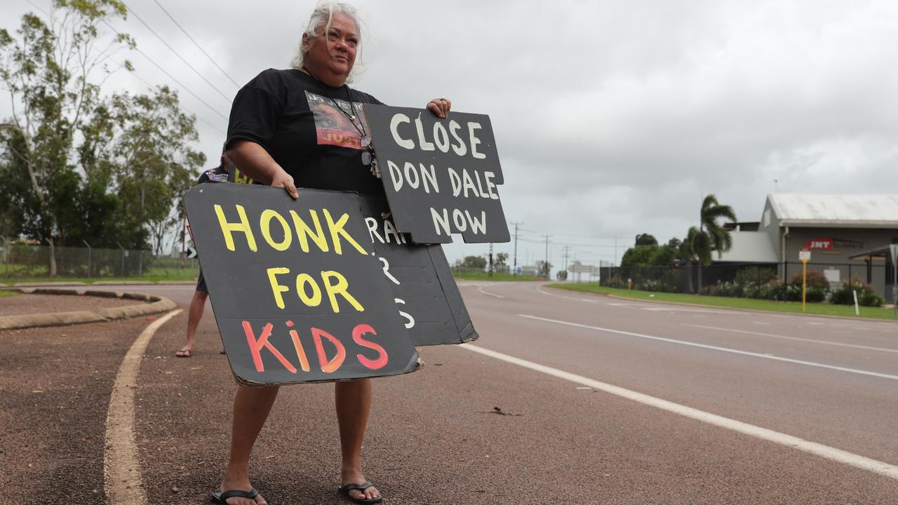 Close Don Dale protestors hold a demonstration for Invasion Day outside of the infamous prison for the third year in a row in 2024.