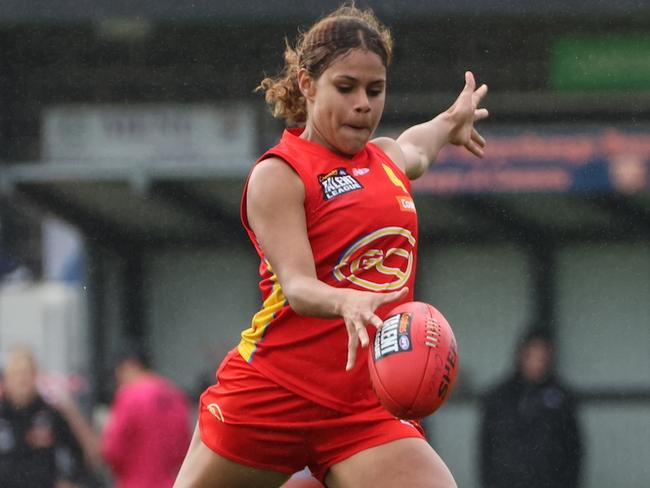 Pictured: Heidi Talbot. Former Norths Cairns Tiger Heidi Talbot playing for the Suns Academy. 2024. Photo: RookieMeCentral.