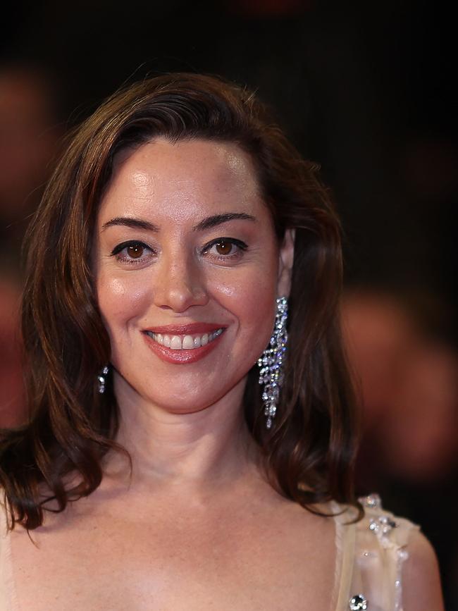 Plaza was beaming on the red carpet. Picture: AFP