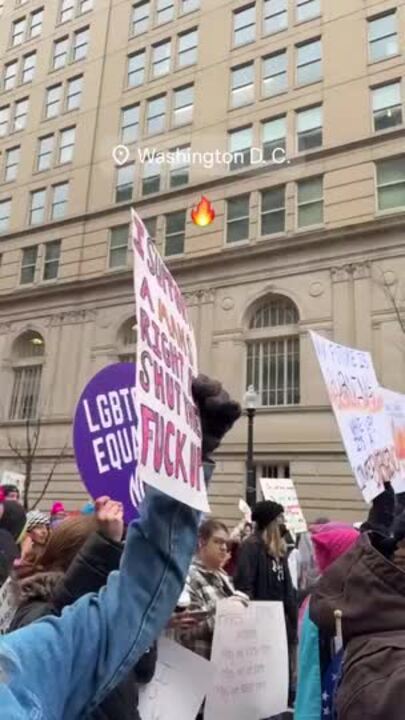 Anti-Trump Protesters Chant and March Through DC