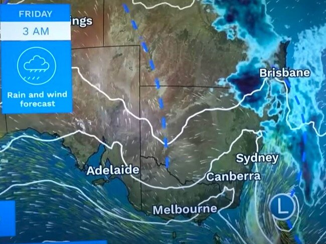 Friday will see heavy rain shifting towards southern Queensland. Picture: BOM.