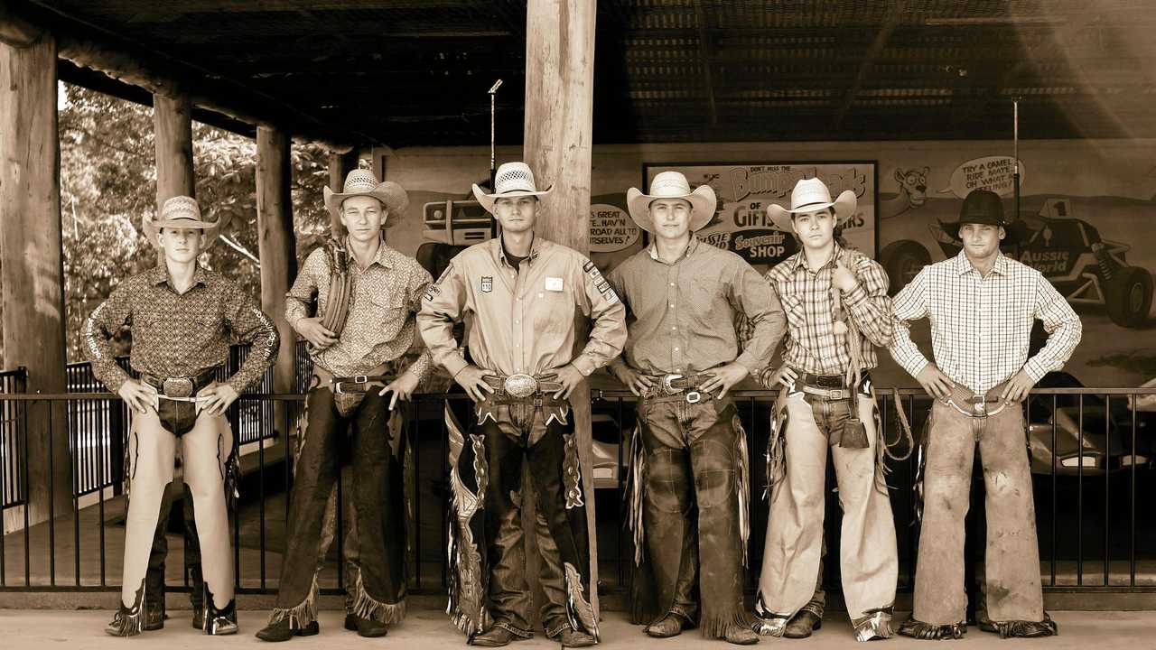 South east queensland bull riders - From left: Wesley McDonald, Jacob Roberts, Nicholas Giles, Lachlan Coleman, Taine Collier and Kielan Cox. Picture: East Coast Images Sunshine Coast