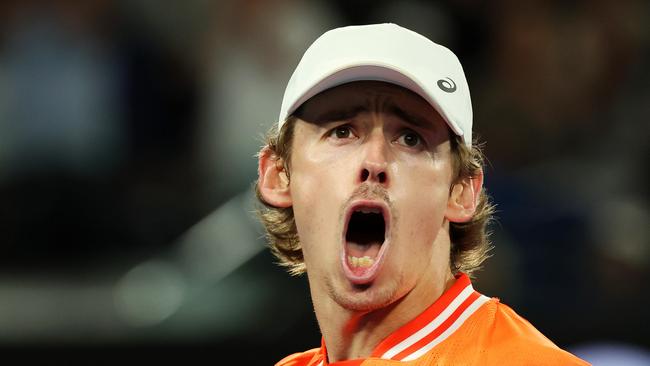 Alex de Minaur exacts his Aus Open revenge on Andrey Rublev. Picture: Mark Stewart