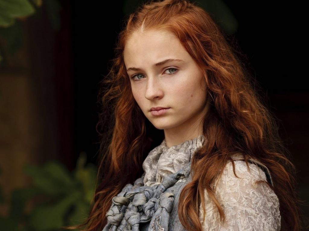 English actress Sophie Turner as Sansa Stark.