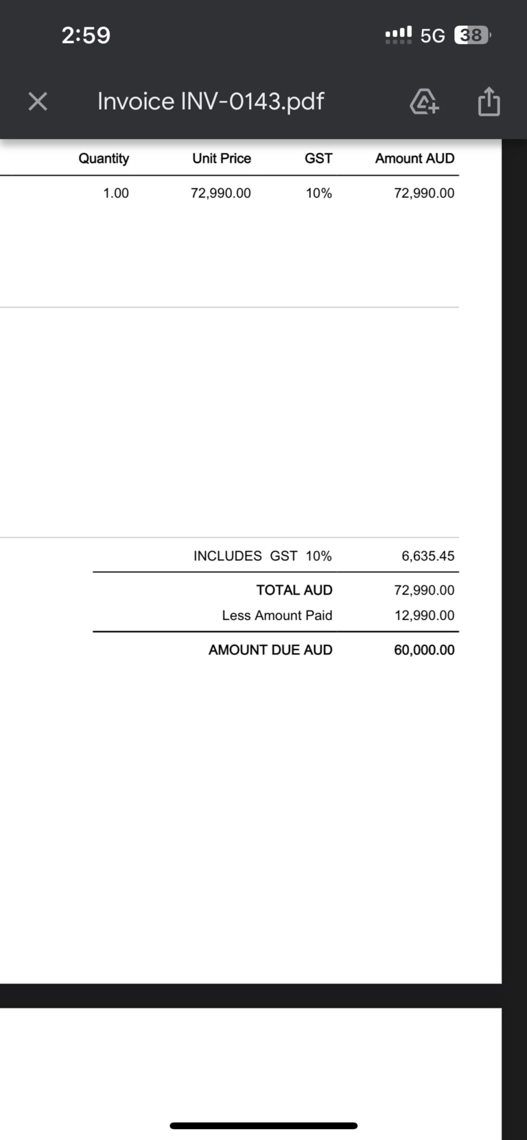 The money the Edmunds couple paid to Tango Caravans.