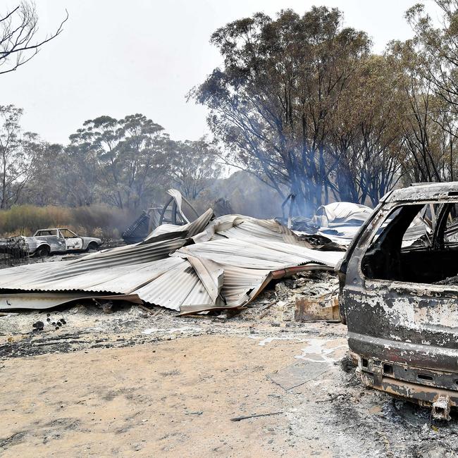One of the homes lost in the fires. Fire damage around Dalveen (near Warwick) Bushfires burning through the Southern Downs regional area near the Queensland to NSW border. Picture: NCA NewsWIRE / John Gass