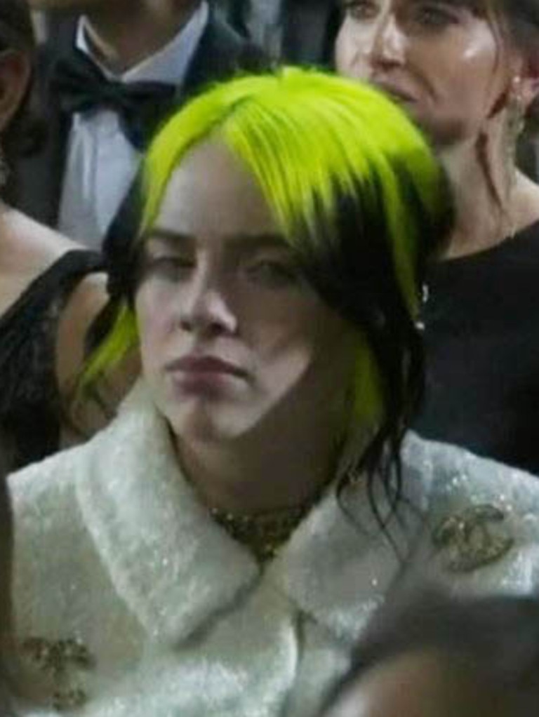 As did earlier Billie Eilish. Picture: Channel 7.