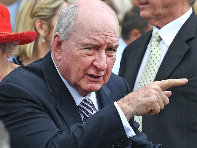 Alan Jones at the Funeral of Billy J Smith at the Holy Spirit church in New Farm. The Funeral of Billy J Smith at the Holy Spirit church in New Farm. Friday March 8, 2019. (AAP image, John Gass)