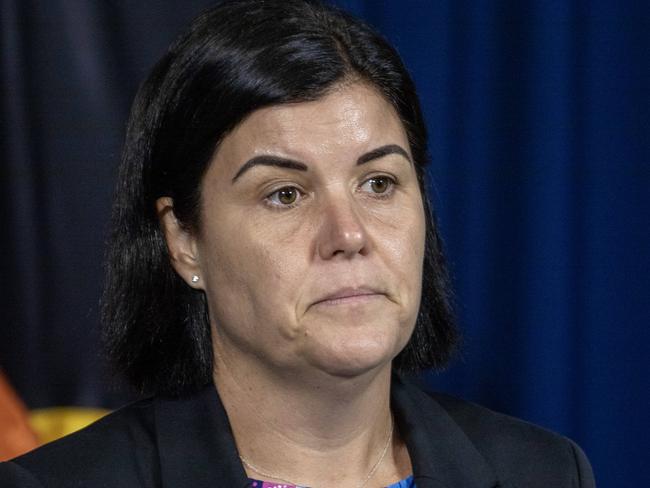 03-04-2023 -  NT chief minister Natasha Fyles refuses to confirm whether she has confidence in police commissioner Jamie Chalker, whom the NT government have asked to resign. Picture: Liam Mendes / The Australian