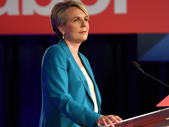 Shadow Employment Minister Tanya Plibersek delivers a speech at the Labor Party campaign launch for the 2019 Federal election at the Brisbane Convention Centre in Brisbane, Sunday, May 5, 2019. A Federal election will be held in Australian on Saturday May 18, 2019. (AAP Image/Lukas Coch) NO ARCHIVING