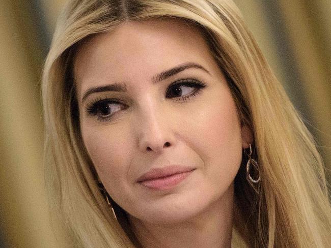 Ivanka Trump listens at the beginning of a policy and strategy forum with executives in the State Dining Room of the White House February 3, 2017 in Washington, DC. / AFP PHOTO / Brendan Smialowski