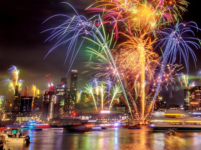 Fireworks light up Melbourne’s skyline on New Year’s Eve last year. Picture: David Geraghty