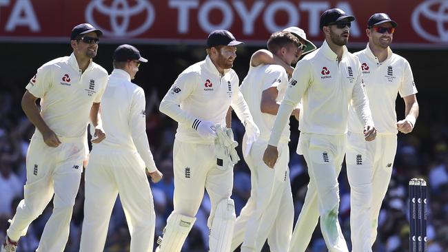 England celebrate. Picture: AP.