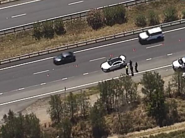 A police chase had broken out in Brisbane's north this morning. Picture: 7News