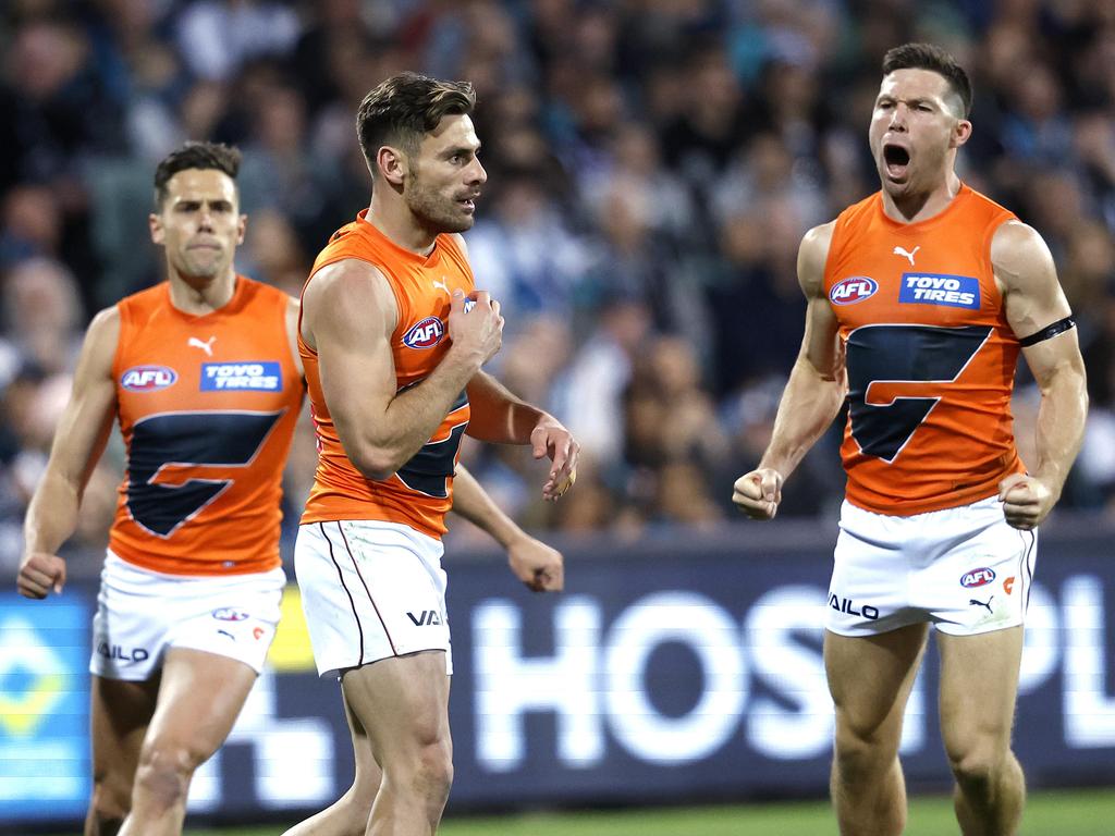 The Giants’ experienced players stood up when it mattered most against Port Adelaide. Picture: Phil Hillyard