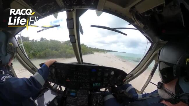 A girl was airlifted off Fraser Island because of a marine sting, believed to be that of an irukandji.