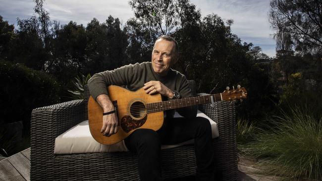 Singer-songwriter Mark Seymour, at his home in Victoria, covers New Zealand musician Dave Dobbyn’s poignant love song Beside You. Picture: Arsineh Houspian