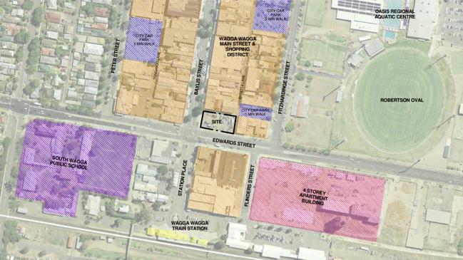 The hotel proposal in relation to other prominent sites in that precinct of the CBD. Picture: Supplied