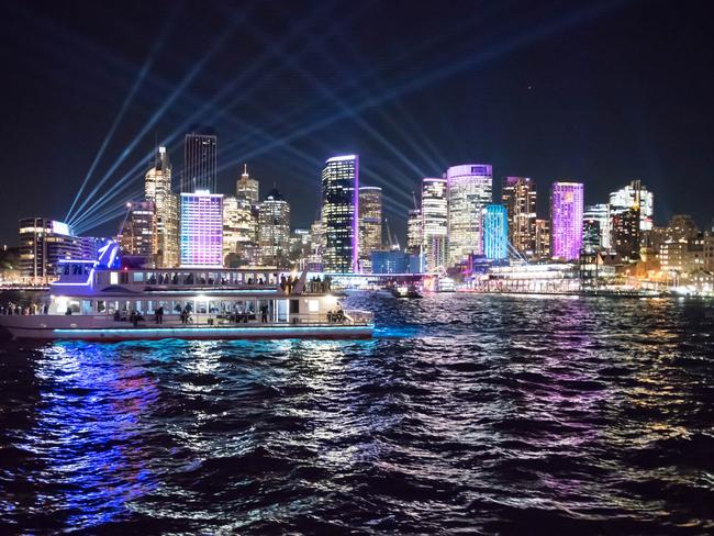 Aqua Dining during Vivid Sydney. Picture: Timothy Roberts