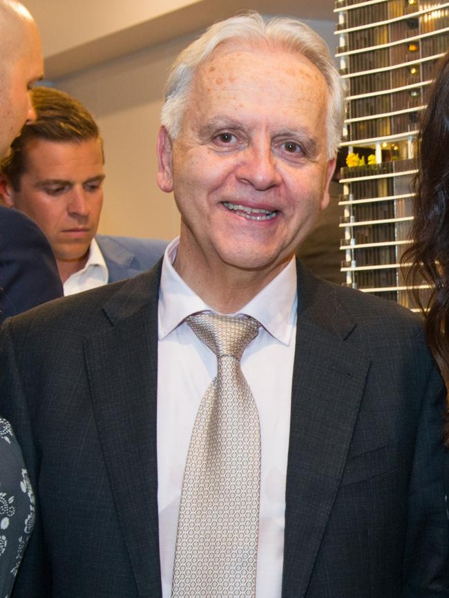 Developer Theo Samaras at the launch of the Adelaidean tower in April 2017, which will be Adelaide’s tallest building once completed. Picture: AAP / Brenton Edwards