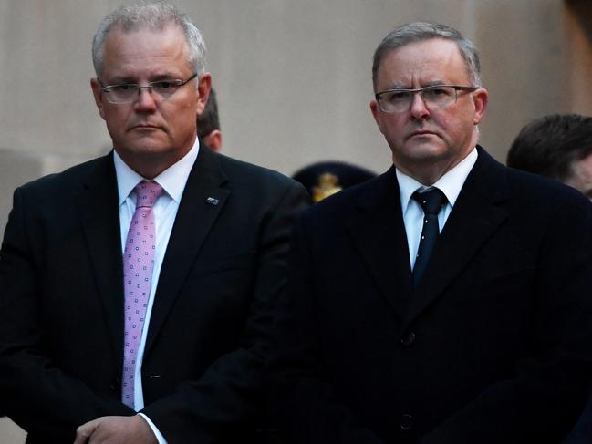 Scott Morrison and Anthony Albanese. Picture: Getty Images