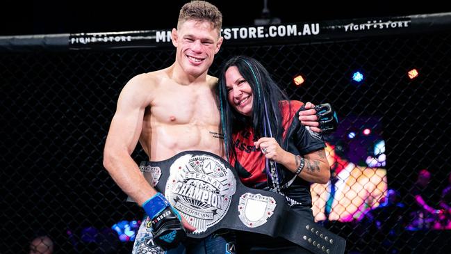 Sunshine Coast fighter Davide Martinez with his wife Jane. Picture: Contributed